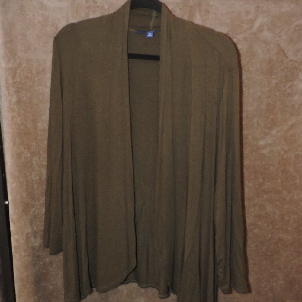 Ruched Sleeve Open-Front Cardigan